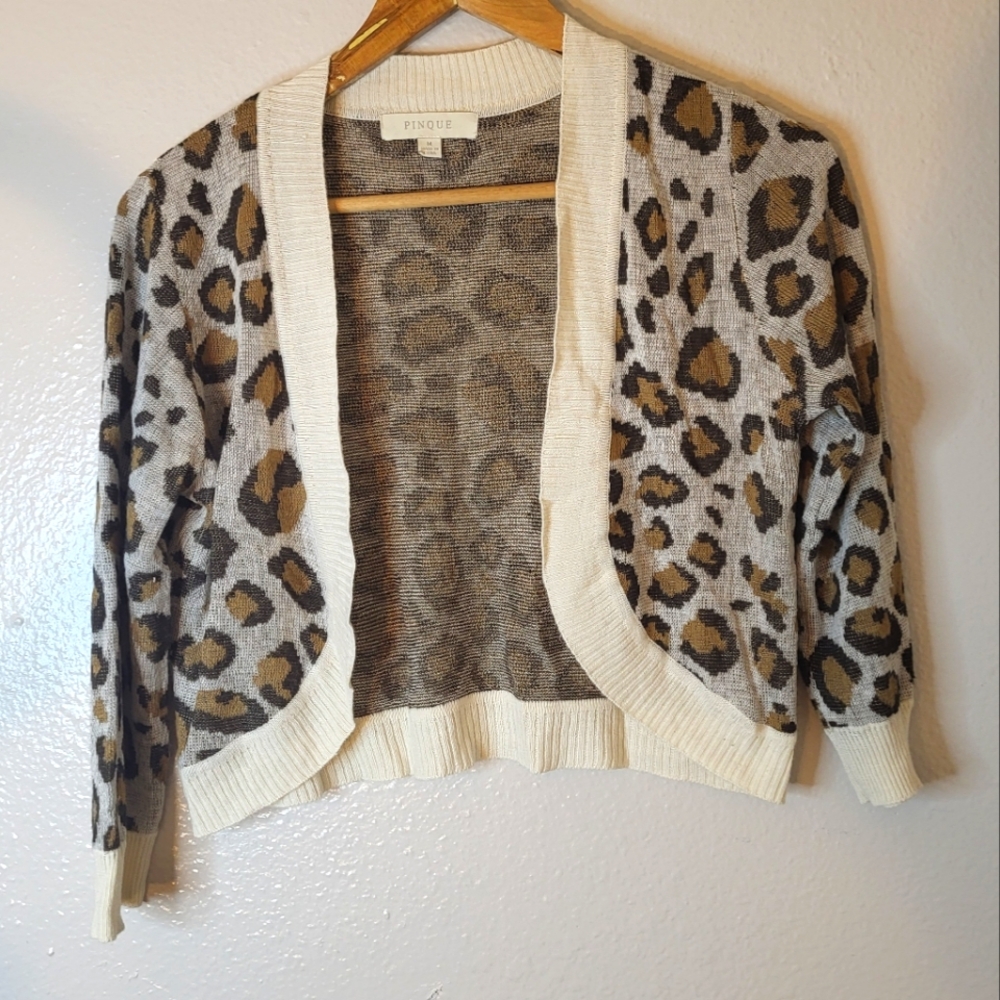 Pinque Leopard Print Shug Cardigan